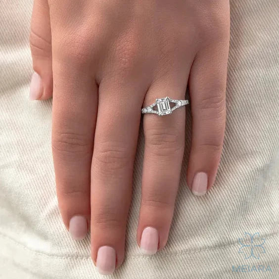 Eve Emerald Classic Two Stone Engagement Ring