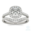 Iris Cushion Accented Halo Bridal Set