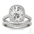 Iris Elongated Cushion Accented Halo Bridal Set