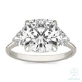 Eve Cushion Claw Prong Three-Stone Ring