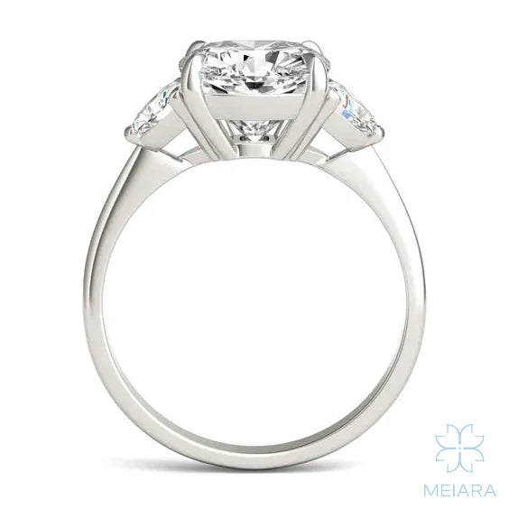 Eve Cushion Claw Prong Three-Stone Ring