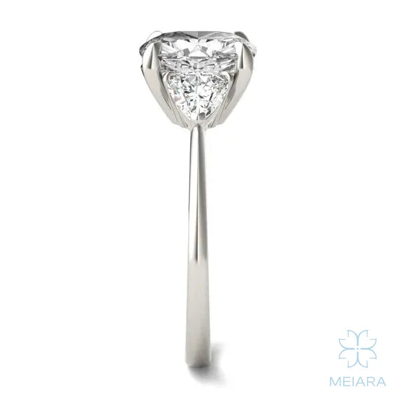 Eve Cushion Claw Prong Three-Stone Ring