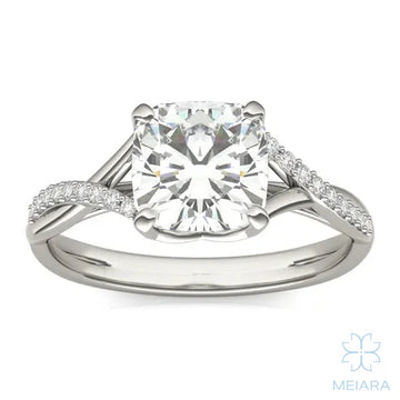 Eve Cushion Twisted Side-Stone Engagement Ring