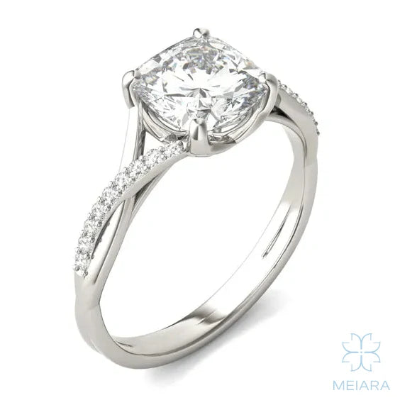 Eve Cushion Twisted Side-Stone Engagement Ring