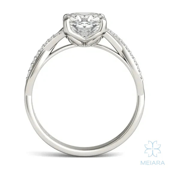 Eve Cushion Twisted Side-Stone Engagement Ring