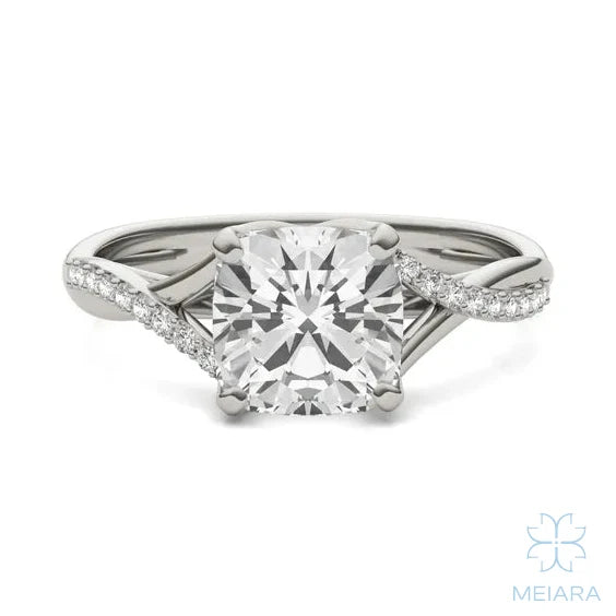 Eve Cushion Twisted Side-Stone Engagement Ring