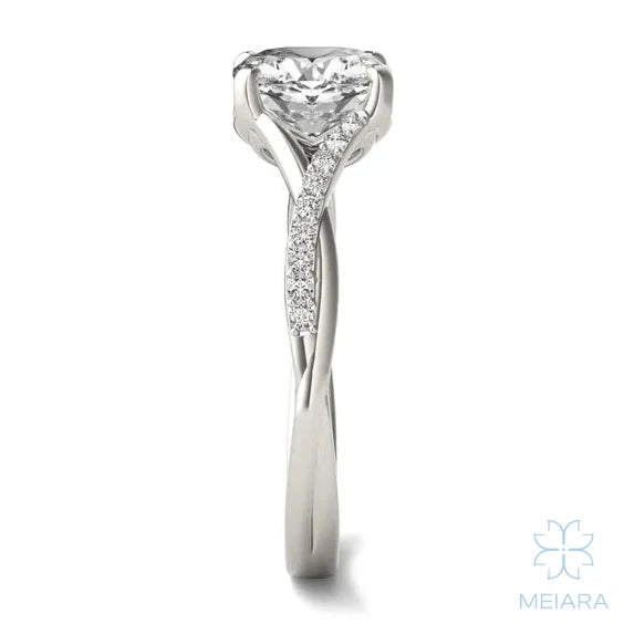 Eve Cushion Twisted Side-Stone Engagement Ring
