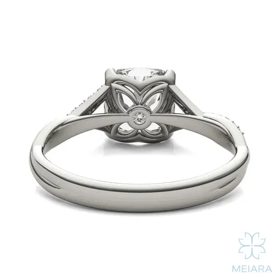 Eve Cushion Twisted Side-Stone Engagement Ring