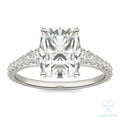 Eve Elongated Cushion Graduated Side-Stone Engagement Ring
