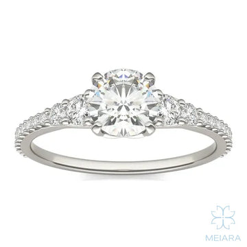 Eve Cushion Graduated Side-Stone Engagement Ring