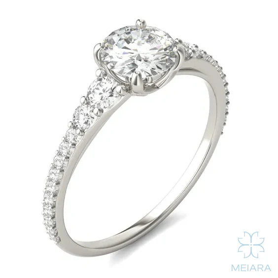 Eve Cushion Graduated Side-Stone Engagement Ring