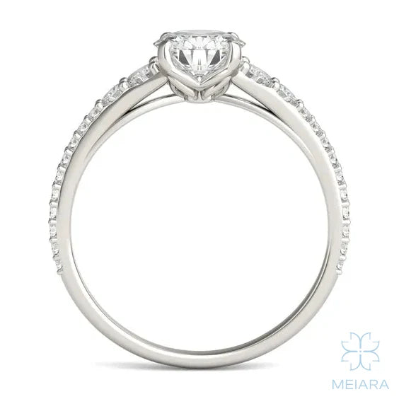 Eve Cushion Graduated Side-Stone Engagement Ring