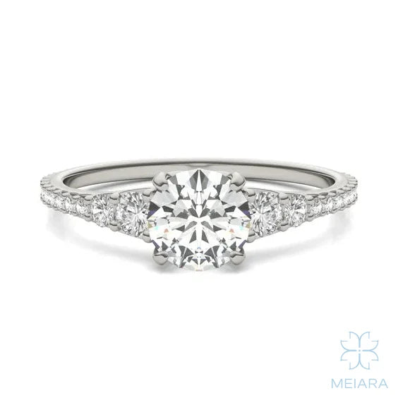 Eve Cushion Graduated Side-Stone Engagement Ring