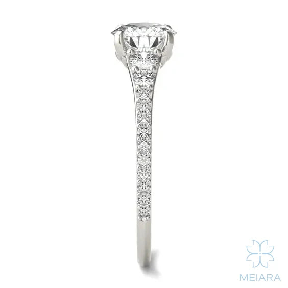 Eve Cushion Graduated Side-Stone Engagement Ring