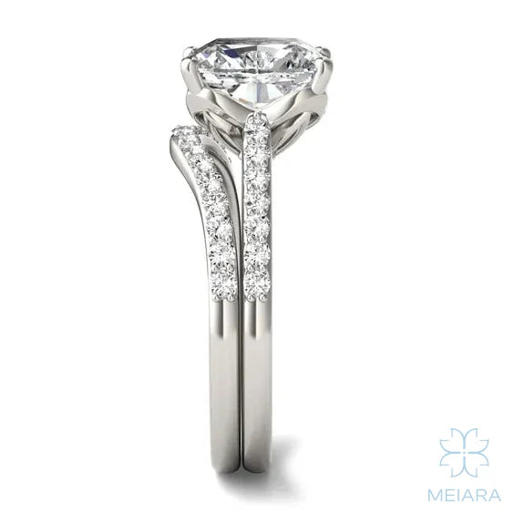 Eve Elongated Cushion Side-Stone Bridal Set