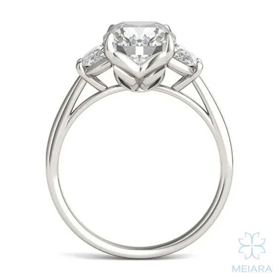 Eve Elongated Cushion Eclipse of Love Three-Stone Ring
