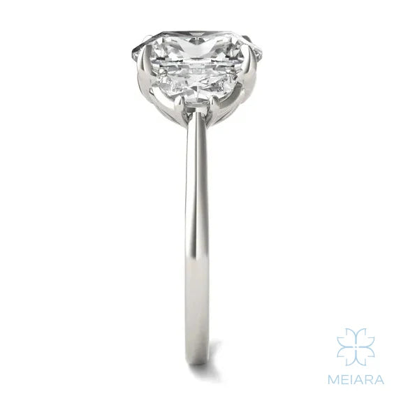 Eve Elongated Cushion Eclipse of Love Three-Stone Ring