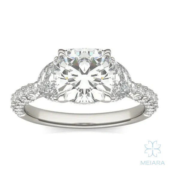 Lume Cushion Three-Stone Ring