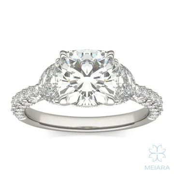 Lume Cushion Three-Stone Ring