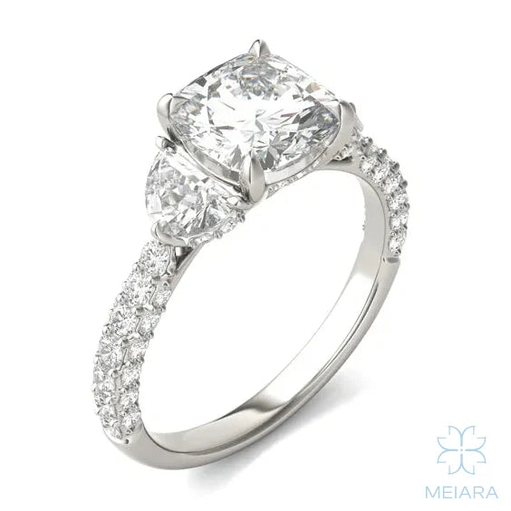 Lume Cushion Three-Stone Ring