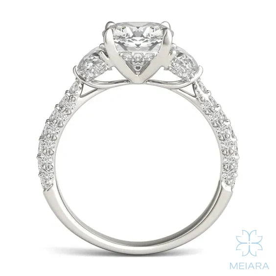 Lume Cushion Three-Stone Ring