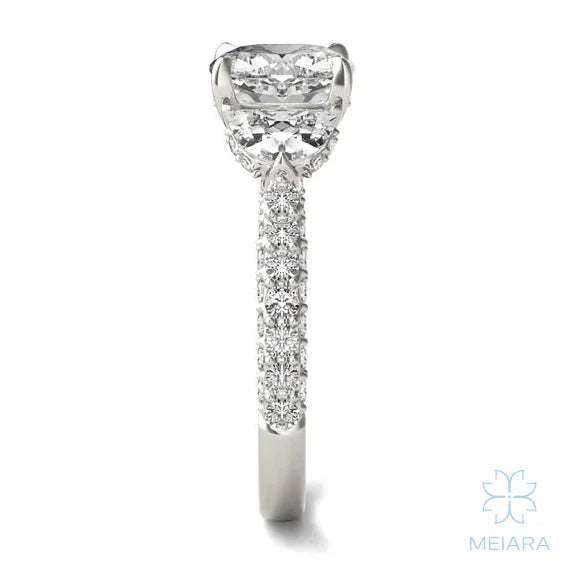 Lume Cushion Three-Stone Ring