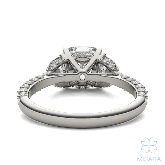 Lume Cushion Three-Stone Ring
