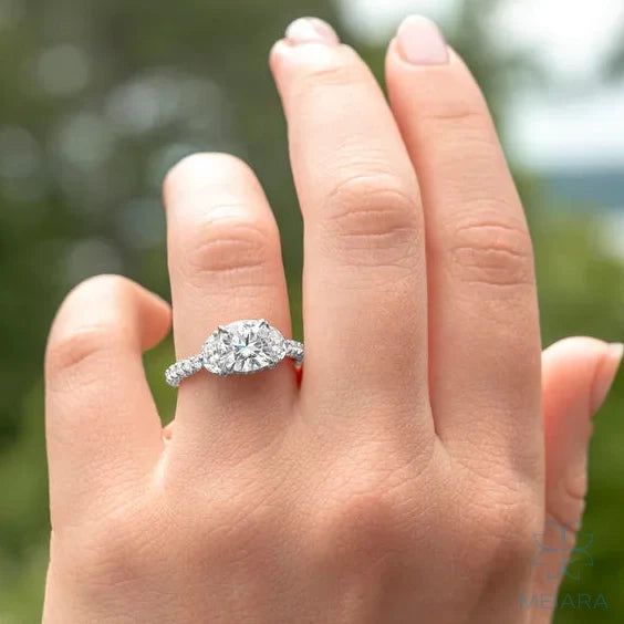 Lume Cushion Three-Stone Ring