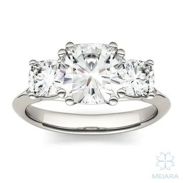 Eve Cushion Three Stone Classic Engagement Ring