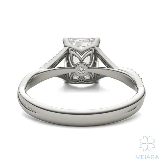 Eve Emerald Twisted Side-Stone Engagement Ring