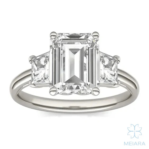 Eve Emerald Trapazoid Three-Stone Ring