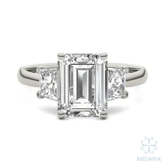 Eve Emerald Trapazoid Three-Stone Ring