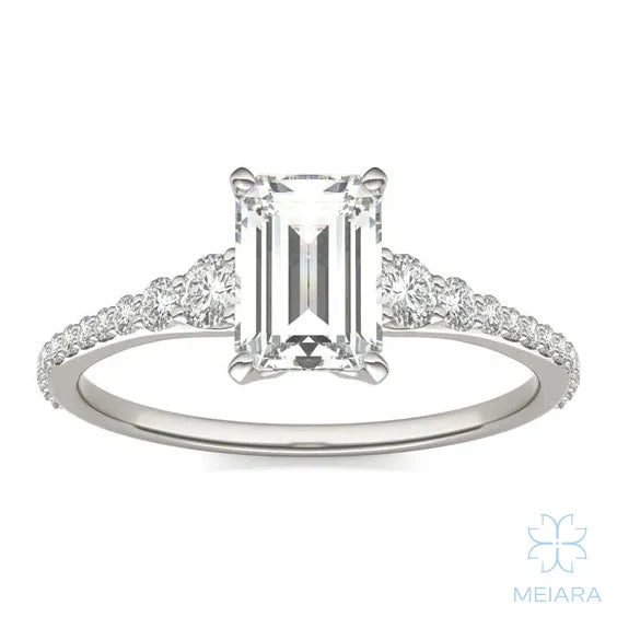 Eve Emerald Graduated Side-Stone Engagement Ring