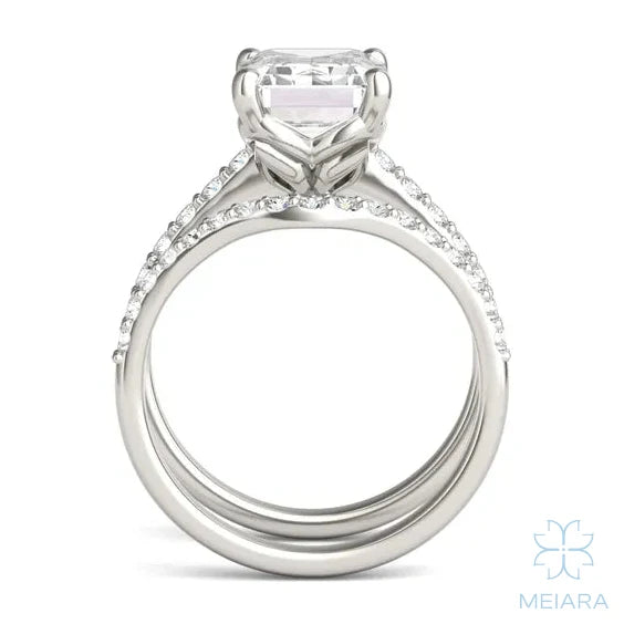 Eve Emerald Side-Stone Bridal Set