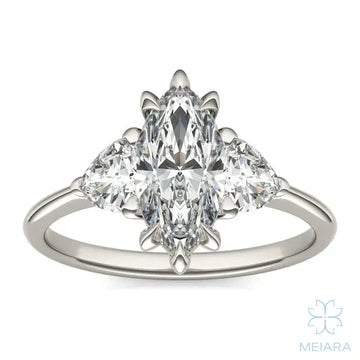 Eve Marquise Claw Prong Three-Stone Ring