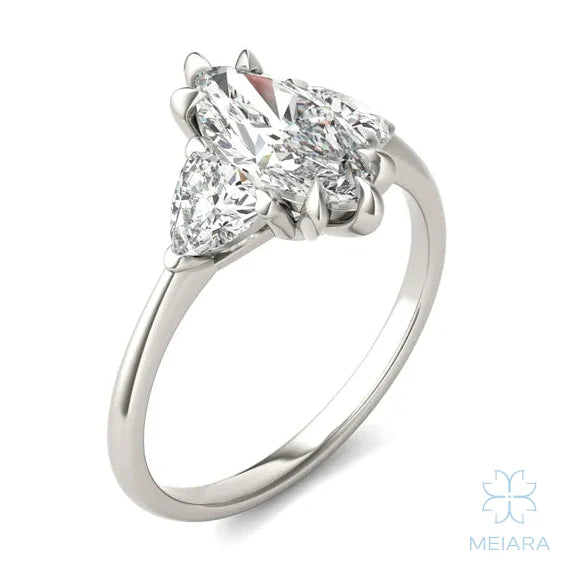 Eve Marquise Claw Prong Three-Stone Ring
