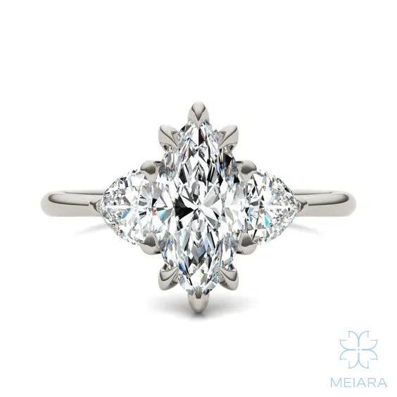 Eve Marquise Claw Prong Three-Stone Ring