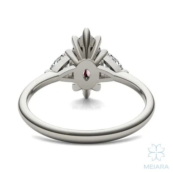 Eve Marquise Claw Prong Three-Stone Ring