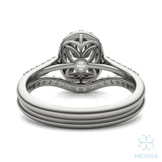 Iris Oval Accented Halo Bridal Set