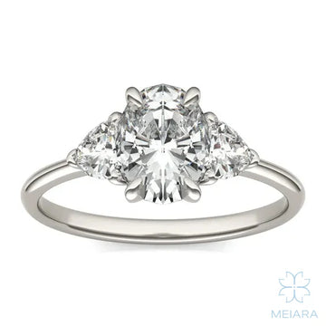 Eve Oval Claw Prong Three-Stone Ring