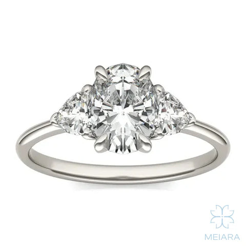 Eve Oval Claw Prong Three-Stone Ring