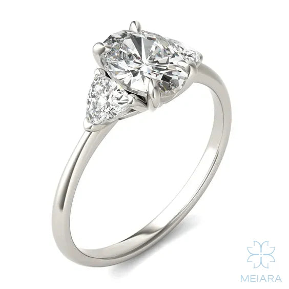 Eve Oval Claw Prong Three-Stone Ring