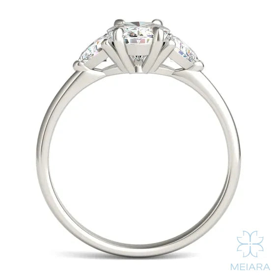 Eve Oval Claw Prong Three-Stone Ring
