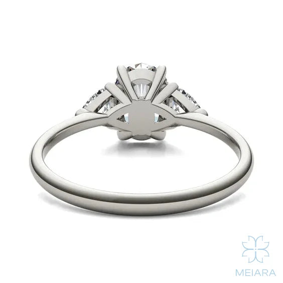 Eve Oval Claw Prong Three-Stone Ring