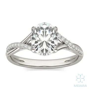 Eve Oval Twisted Side-Stone Engagement Ring