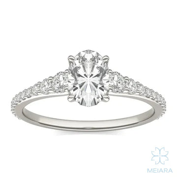 Eve Oval Graduated Side-Stone Engagement Ring