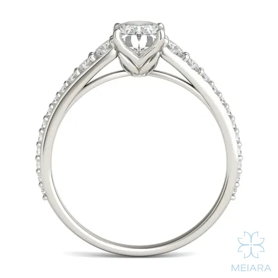 Eve Oval Graduated Side-Stone Engagement Ring