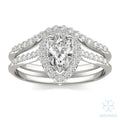 Iris Pear Accented Halo Bridal Set