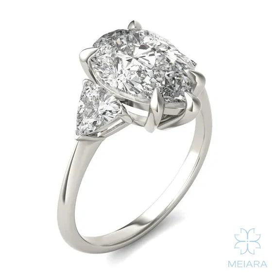 Eve Pear Claw Prong Three-Stone Ring