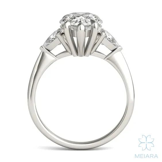 Eve Pear Claw Prong Three-Stone Ring